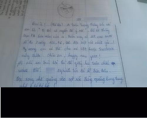 Lá thư tình dễ thương của tuổi học trò.