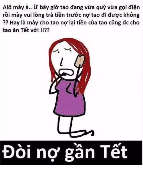Nickname Hoàng An Minh chia sẻ về việc đòi tiền gần Tết rằng: "đòi trực tiếp không được, phải lên cả mạng xã hội để nhắc khéo những “con nợ rủ lòng thương” trả nợ trước Tết. Đúng là đòi tiền của mình nhưng không khác đi xin là mấy".