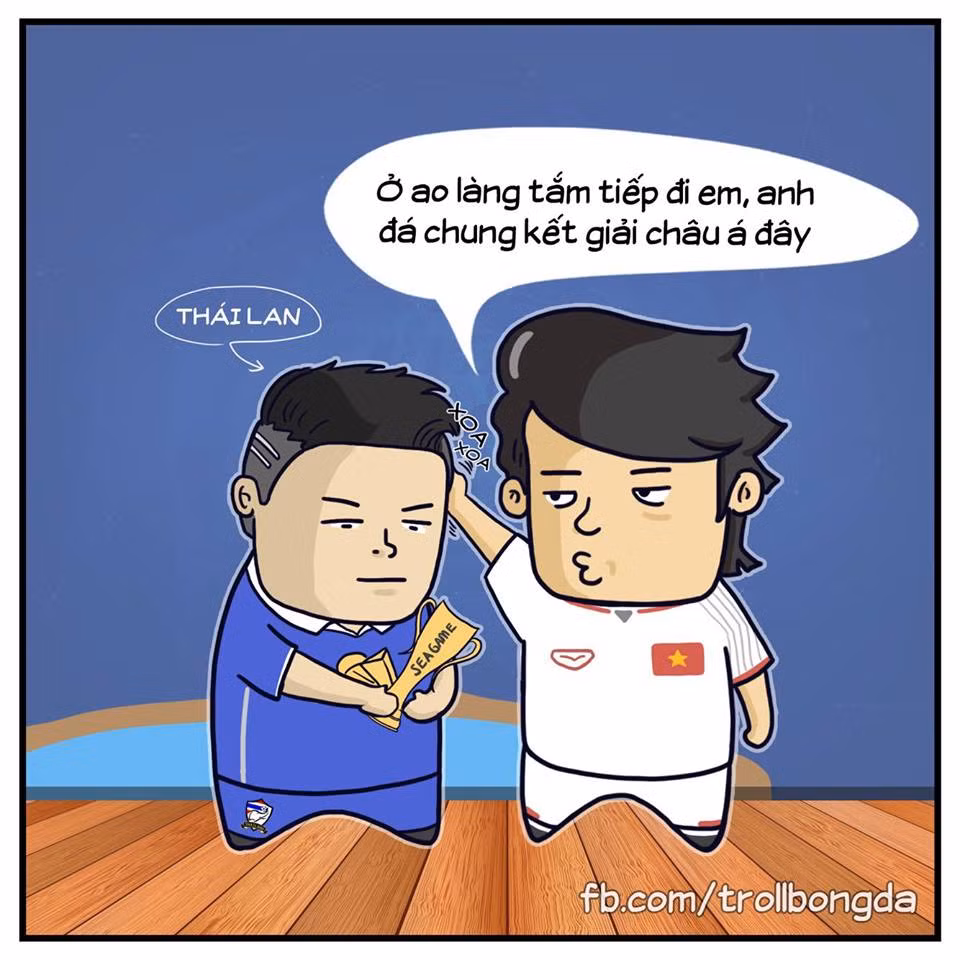 Nâng nâng trong men chiến thắng nhưng dân mạng Việt vẫn không quên "chọc quê" người láng giềng và cũng là đại kình địch Thái Lan.