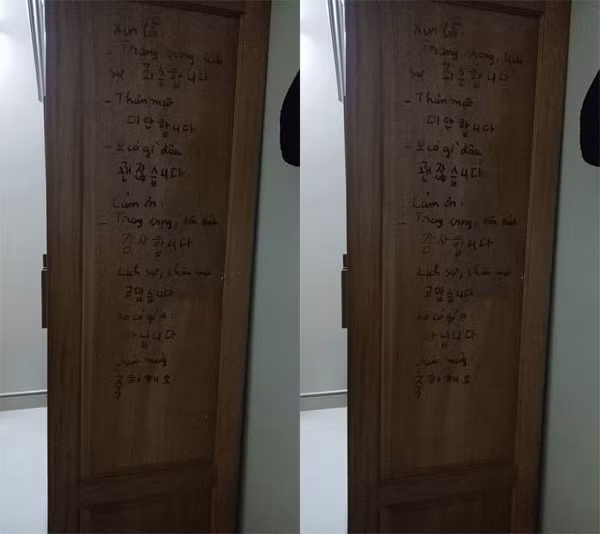 Theo dõi những bức ảnh của cô gái có bà mẹ bá đạo kia thì những công thức tiếng Anh, các cụm từ hay bài tập về nhà của con được mẹ cô ghi chằng chịt lên tường phòng bếp, tủ quần áo, thậm chí cả phòng tắm cũng có bút tích.