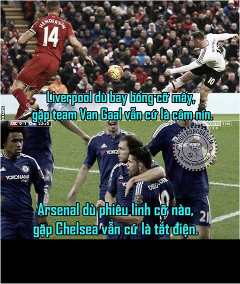 Nhiều cư dân mạng đã nhận ra những đối thủ kị dơ với nhau tại giải Ngoại hạng Anh và thông qua đó họ đã đưa ra những bức ảnh chế trong bóng đá.