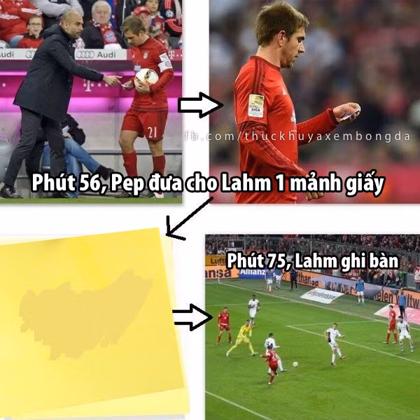 Cách mà Pep Guardiola chỉ đạo cho Lahm ghi bàn giúp Bayern Munich vượt qua Ingolstadt.