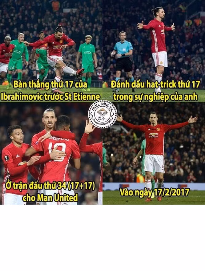 Bức ảnh chế bóng đá Zlatan Ibrahimovic hợp vía với con số 17 vừa qua được dân mạng chia sẻ rất nhiều.