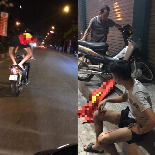 Bên cạnh những tai nạn buồn cười thì những cuộc "đi bão" sau những trận thắng của Olympic Việt Nam vẫn có những tai nạn khiến nhiều người phải lên án khi những thành phần quá khích, bốc đầu, lạng lách.