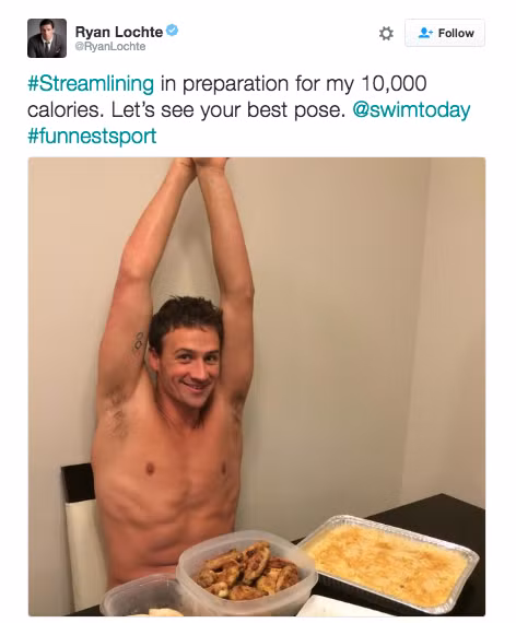 Bữa ăn là chủ đề được nhiều VĐV khoe trên trang cá nhân của mình trong những ngày tham dự Olympic tại Brazil.