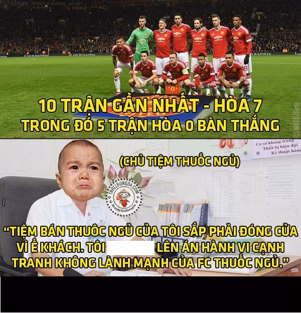 Với lối chơi ru ngủ đối phương bằng những pha chuyền đi chuyền lại Man United được gọi là FC thuốc ngủ và chính lối đá này khiến đội bóng thành Manchester đang cướp khách của những cửa hàng thuốc.