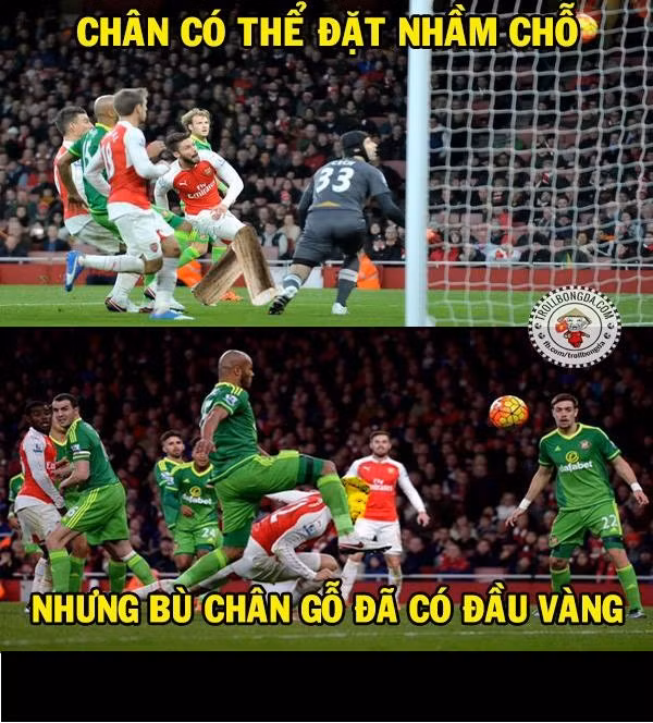 Được mệnh danh là chân gỗ nhưng Olivier Giroud lại có một chiếc đầu được nạm vàng.