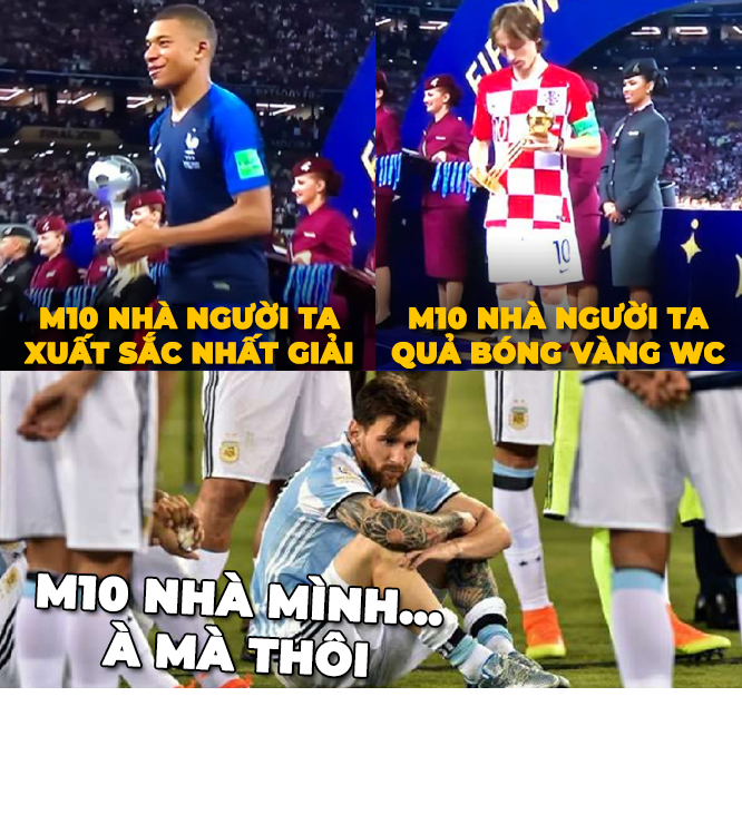 M10 của ĐT Pháp có danh hiệu cầu thủ trẻ xuất sắc nhất World Cup, M10 của Croatia có danh hiệu quả bóng vàng World Cup còn M10 của Argentina vẫn trắng tay sau bao năm chờ đợi.