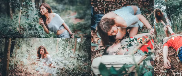 Trong lúc đang đi tìm người giúp đỡ, anh chàng phượt thủ đã xảy chân ở bờ suối và ngã bất tỉnh. May mắn cho anh chàng này đó là một “cô gái rừng xanh” đã tình cờ xuất hiện và đưa anh chàng về chăm sóc.