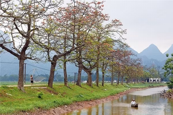 Thôn Đoan Nữ thuộc xã An Mỹ huyện Mỹ Đức, phía nam thành phố. Đây là điểm đến lí tưởng dành cho những nhiếp ảnh nào yêu thích hoa gạo.
