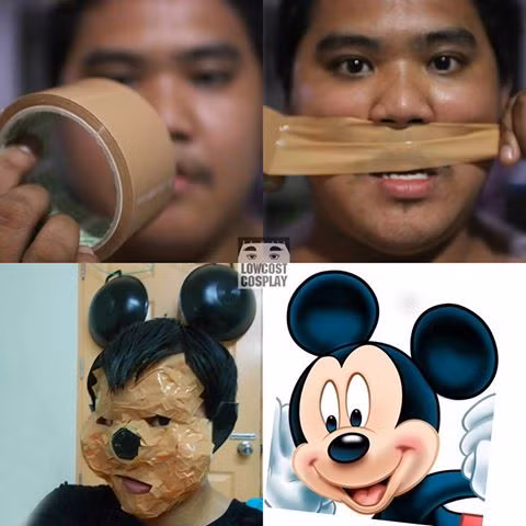 Làm chuột Mickey ư! đâu có khó. Ảnh trong bài: Fanpage Lowcostcosplay.