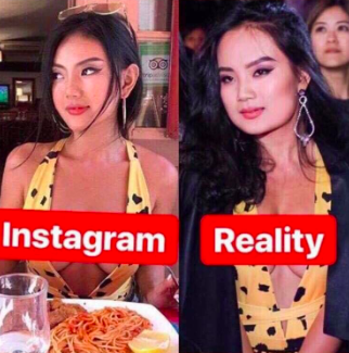 Trong khi trên trang Instagram của Phương Thảo ngập tràn những hình ảnh với cơ thể săn chắc với vòng 1 căng đầy, bụng phẳng, vòng 3 nóng bỏng và cả phần đùi thon gọn nhưng sự thật thì hoàn toàn khác.