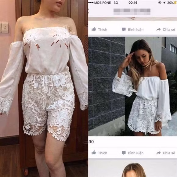 Còn đâu chiếc váy ren lung linh như người mẫu từng mặc.