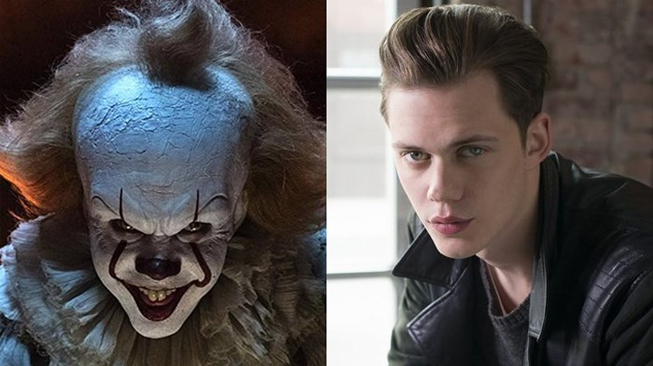 Trái ngược với hình ảnh chú hề đáng sợ trong "IT", Bill Skarsgård ngoài đời sở hữu vẻ đẹp đậm chất Bắc Âu với đôi mắt xanh sâu thẳm, gương mặt lạnh lùng, cấu trúc xương hàm hoàn hảo.