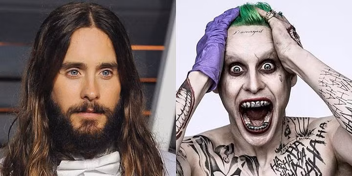 Phiên bản Joker của Jared Leto có ngoại hình được chăm chút hơn hẳn những tạo hình trước đây. Ngoài đời thật, chàng ca sĩ cũng có ngoại hình quyến rũ với đôi mắt xanh ấn tượng. Ngoài ra, Jared Leto nổi tiếng là người luôn hết mình cho nghiệp diễn vì thế anh không ngần ngại "hy sinh" nhan sắc để nhập vai xuất sắc.