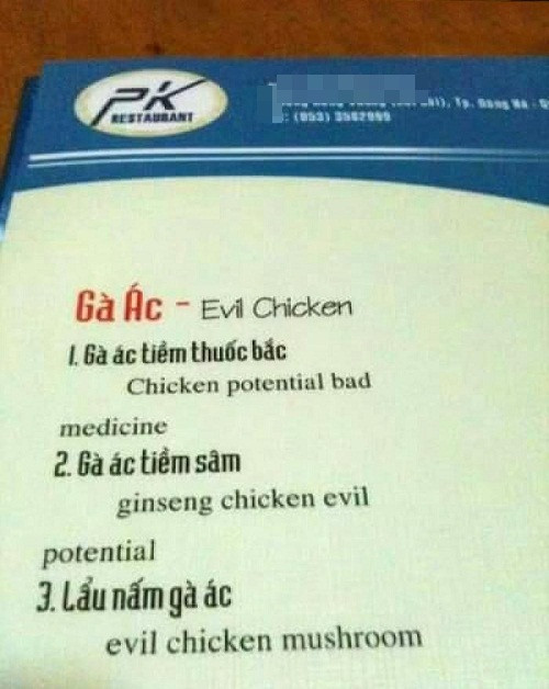 "Evil chicken" là quá chiến mà ác với chiến thì cũng được nhiều người hiểu là đánh nhau.
