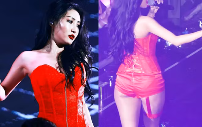 Chưa hết, nếu không để ý, việc gặp sự cố cũng không tránh khỏi khi các ngôi sao giải trí diễn quá hăng với quần ngắn.