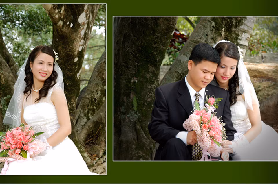 Thậm chí cười còn không dám cười hết cỡ vì có lẽ không gian trong studio thời đó khá căng thẳng. Các nhiếp ảnh cưới cũng luôn đóng vai thanh niên nghiêm túc chứ không thoải mái và vui vẻ như bây giờ".