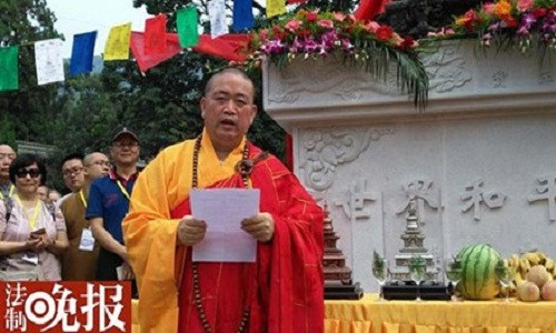 Sư trụ trì chùa Thiếu Lâm Thích Vĩnh Tín. Nguồn: QQ.