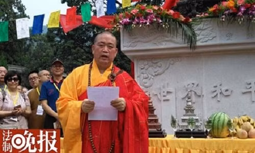 Sư trụ trì chùa Thiếu Lâm Thích Vĩnh Tín. Nguồn: QQ.