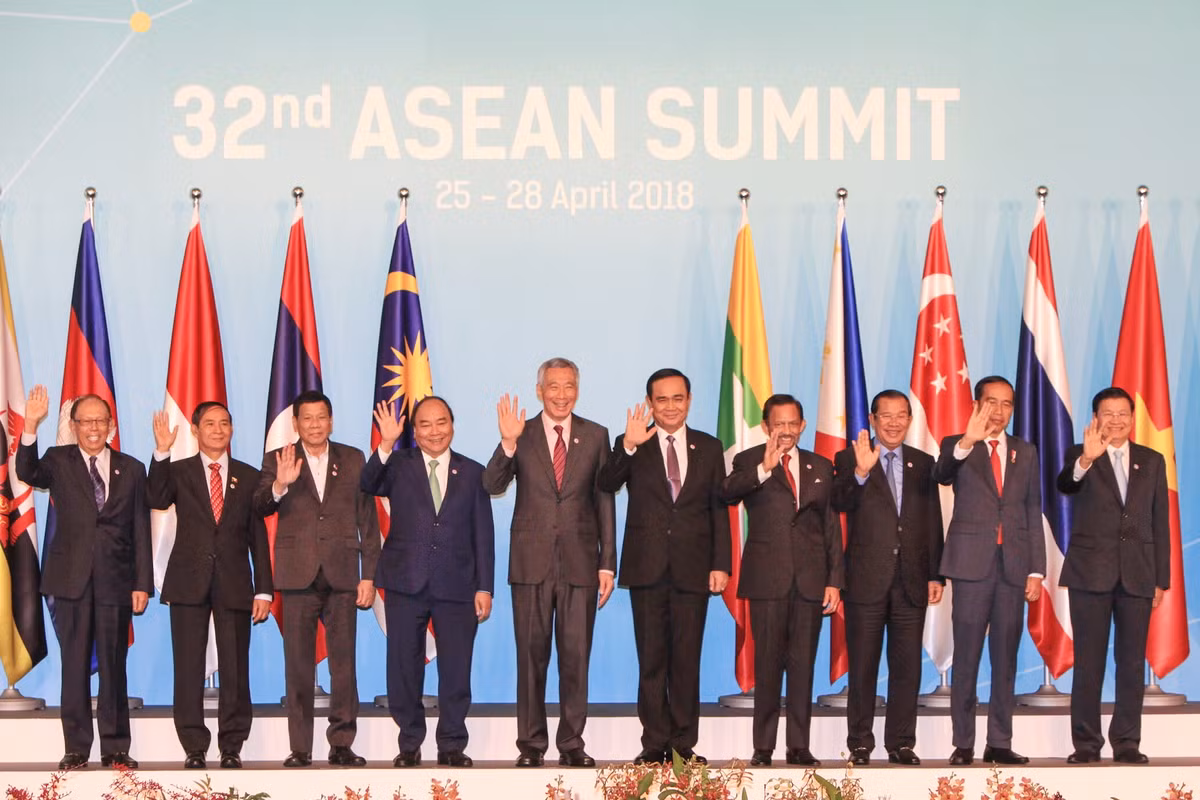 Các nhà lãnh đạo ASEAN tham dự Hội nghị Cấp cao ASEAN lần thứ 32. Ảnh: BTC