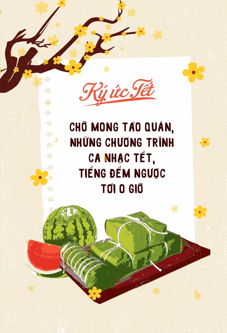 Chờ đón xem Táo quân năm nay có gì hay, nghe những ca khúc về xuân và chương trình đếm ngược chào đón năm mới là ký ức Tết của nhiều người.