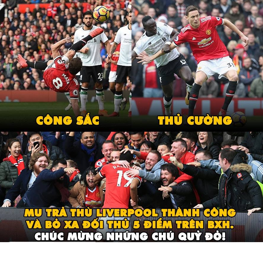 Với kết quả 2-1, M.U đã trả nợ thành công Liverpool và bỏ xa chính đối thủ này 5 điểm trên BXH.