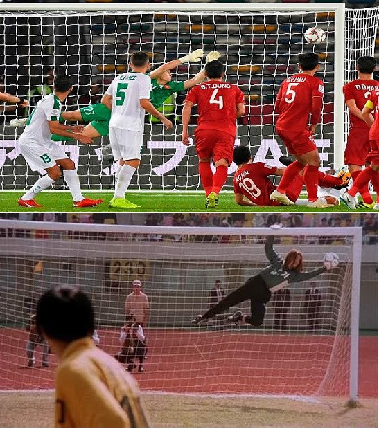 Pha sút phạt của Ali Adnan chỉ có thủ môn trong phim "Đội bóng Thiếu Lâm" vận dụng võ công mới bắt được.