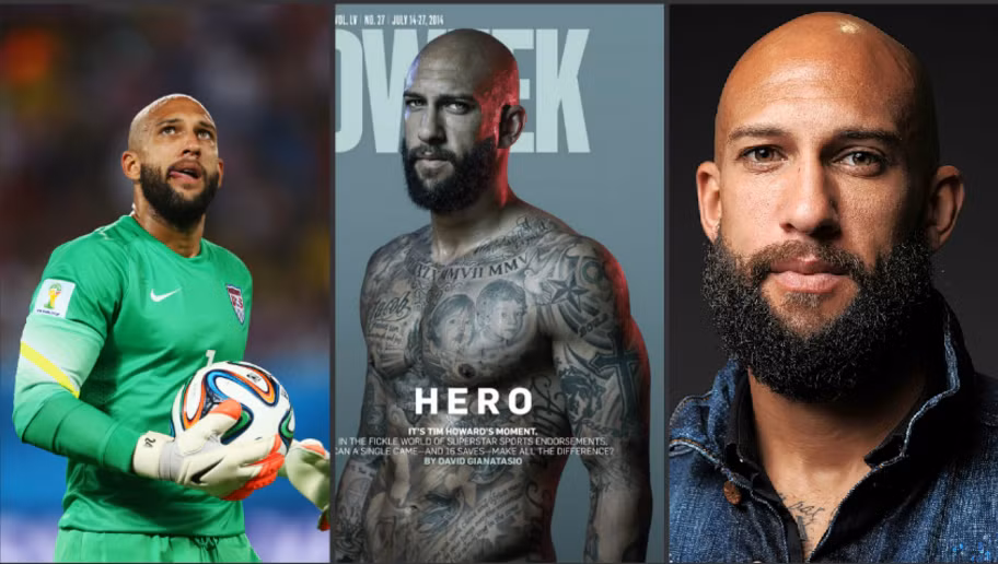 Tim Howard không chỉ sở hữu những hình xăm cực đẹp trên cơ thể mà còn quyến rũ các fan nữ bằng bộ râu quai nón cực chất của mình.