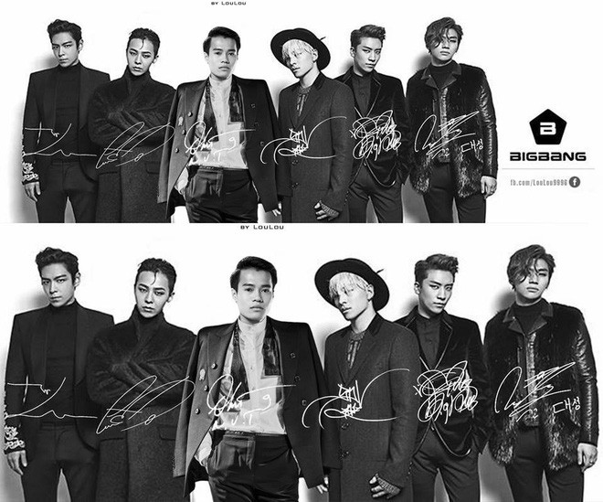 Tấm hình được ghép khéo léo đến nỗi nếu ai chưa biết đến Big Bang dễ hiểu nhầm đây là nhóm nhạc có 6 người.