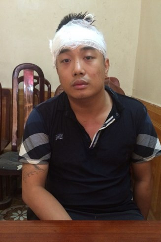 Đối tượng Cương tại cơ quan công an.