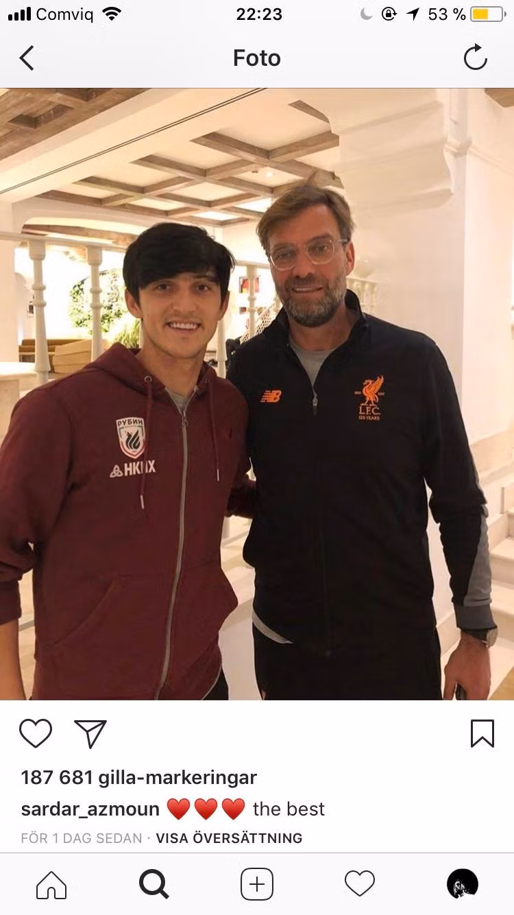 Cách đây không lâu, Azmoun trở thành mục tiêu chuyển nhượng của Liverpool và sát thủ ghi bàn vào lưới các cầu thủ đội tuyển Việt Nam có giá trên thị trường rơi khoảng tầm 9, 5 triệu bảng.