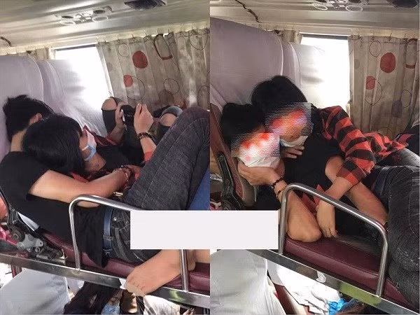 Tuy nhiên, sau đó cô cũng có hành động cởi khuya áo bạn trai. Nhiều người tỏ ra bức xúc với hành vi của đôi nam nữ trong đoạn clip trên. Họ đang đi trên xe khách giường nằm, là nơi công cộng nhưng lại có hành vi không đúng chừng mực.