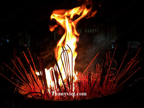 Ky la bat huong boc chay hinh phuong Hoang o chua Tran Quoc