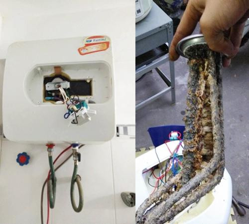 Chia sẻ dưới bài viết của anh T, bạn T.L (sinh viên ở Hà Nội) bày tỏ sự lo lắng: "Bọn em là sinh viên, nhiều lúc muốn tắm bình nóng lạnh phải tắm chung. Nhìn cảnh này hãi quá, chắc cũng phải gọi thợ điện vào kiểm tra xem sao chứ nhìn thế này, chết lúc nào không biết".