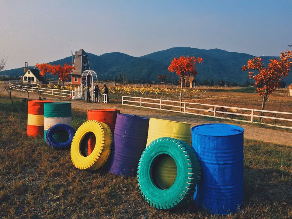 Đi trên cầu Thuận Phước là bạn có thể nhìn thấy phim trường đẹp như mơ này.