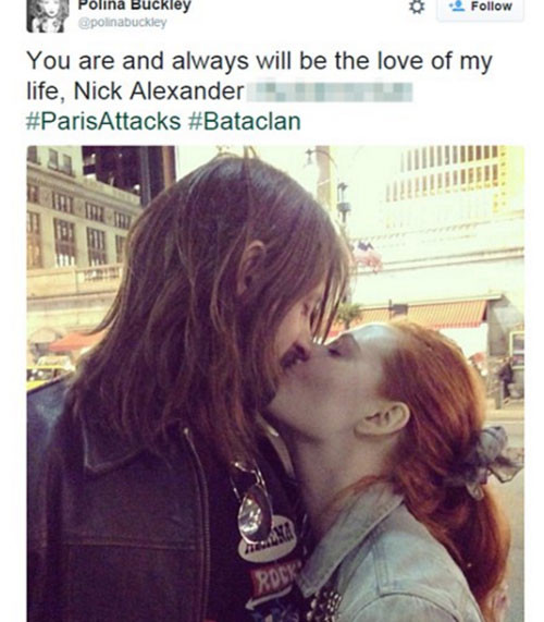 Polina Buckley đã đăng trên Twitter thông tin: "Ai đó hãy giúp tôi tìm thấy bạn trai tôi, Nick Alexander". Trong một status khác, cô tiếp tục đăng bức ảnh của Nick đang cười rất tươi, tiếp tục với một lời kêu gọi khác: "Hãy giúp tôi tìm Nick Alexander".
