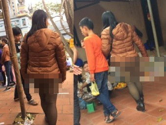 Cụ thể, nickname B.N chia sẻ: "Mặc như không mặc, mặc như này không chỉ làm chia trí người đi lễ cùng mà còn không tôn trọng thần thánh. Chẳng hiểu nhân vật này nghĩ gì mà lại mặc như vậy. Đúng là bó tay".