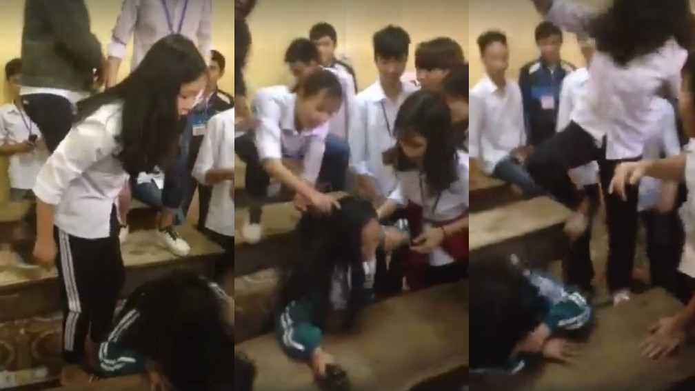 Bên cạnh những màn đánh đấm, xé áo, hình thức bạo lực học đường phổ biến để dằn mặt đối thủ của các nữ sinh đó là cắt tóc.