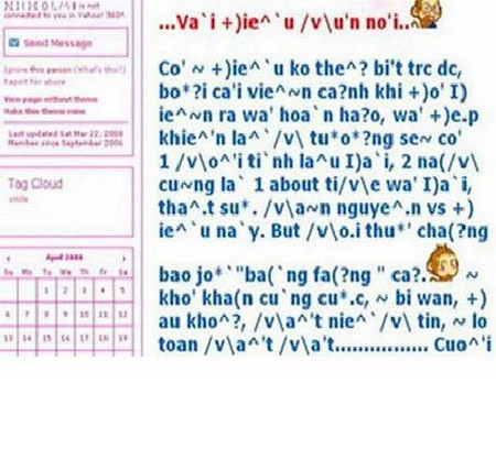 Cách viết trên đã từng một thời làm điên đảo cộng đồng mạng. Theo nickname Hoang Hai An chia sẻ: "Nhìn vào những dòng kí tự kia thôi là kí ức xưa lại ùa về, thời mà còn viết blog với những câu từ nhìn vào mà khó có thể dịch được nhưng dần dần nó trở thành quen và là một phần không thể thiếu của văn hóa blog".