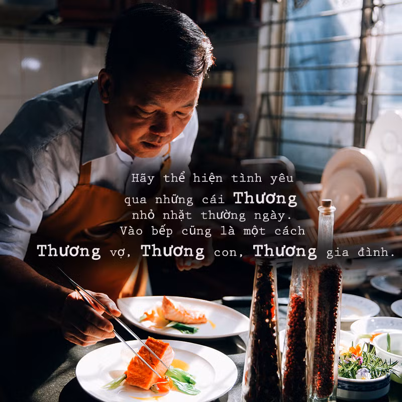 Tình yêu thương không chỉ được thể hiện qua sự lớn lao mà đó còn là những điều nhỏ nhặt nhất trong ngày như việc vào bếp hàng ngày.