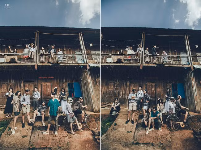 Không những vậy, bộ ảnh kỉ yếu của các bạn teen Hồng Đức còn áp dụng khá tốt những trào lưu chụp ảnh đang hot trong giới trẻ như diễn sâu hay "mỗi người một việc".