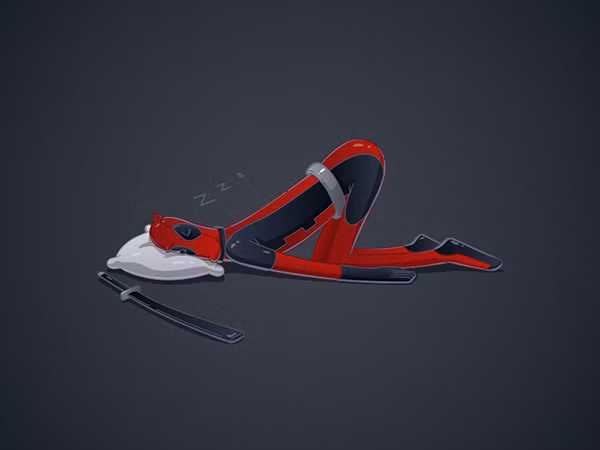 Đúng như tên gọi và phong cách của mình, Deadpool đích thị là siêu anh hùng có tư thế ngủ không thể "bựa" hơn.