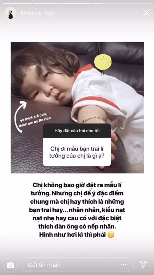 Câu hỏi nhiều nhất dành cho các hot girl Việt trên Instagram là về mẫu người yêu lý tưởng.