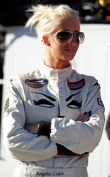 Cũng giống như người chị của mình, Angela Cope cũng là một tay đua cừ khôi. Năm 2010, Angela về đích ở vị trí 30 tại giải NASCAR. Với khuôn mặt đẹp cùng thân hình nõn nà, Angela Cope là tâm điểm của mọi sự chú ý.