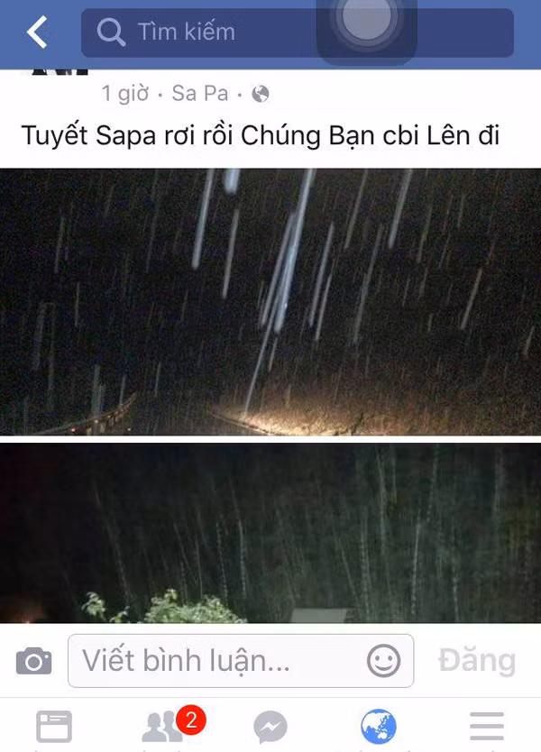 Không chỉ Hiếu Bùi mà một số tài khoản Facebook khác cũng thi nhau đăng tải chụp ảnh với tuyết Sapa và cập nhật mới nhất như thể đang có tuyết rơi thật. So sánh những hình ảnh những tài khoản kia đăng tải, nhiều người nhận ra sự trùng hợp với hình ảnh tuyết rơi dày ở Sa Pa năm ngoái 2014.