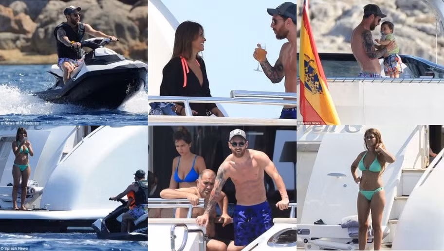 Còn với siêu sao Messi, thất bại tại trận chung kết Copa America trước Chile là điều quá tồi tệ và để xóa nhòa cảm giác thất vọng này, cầu thủ của Barca đã đưa cả gia đình tới Ibiza để nghỉ dưỡng trên du thuyền riêng của mình.