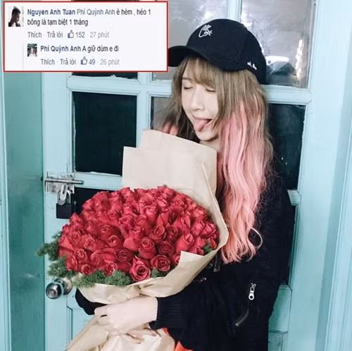 Hot girl đình đám năm 2015 Quỳnh Anh Shyn đã khoe bó hoa hồng "khủng" trên trang cá nhân của mình. Đi kèm với đó là dòng bình luận của Will (bạn trai tin đồn của hot girl) này khiến mọi người biết rõ chủ nhân của món quà.