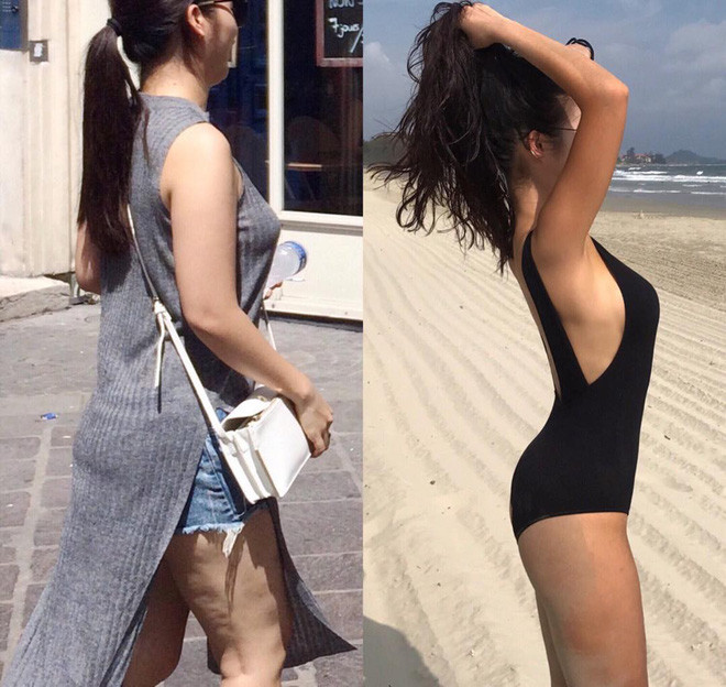 Những đoạn mỡ thừa ở đùi, eo và cả trên khuôn mặt đã biến mất và thay vào đó là một con người khác với body săn chắc bởi việc ăn tập đúng chế độ.