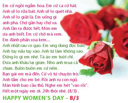 Những tấm thiệp 8/3 luôn chuyển tải tâm tình của bạn đến mẹ, vợ, bạn gái. Dù chỉ là một cử chỉ lãng mạn mà bạn bù đắp cho những ngày bạn làm ấm lòng nhau giữa những ngày vì bận rộn, bạn có thể đã vô tình, vô tâm.